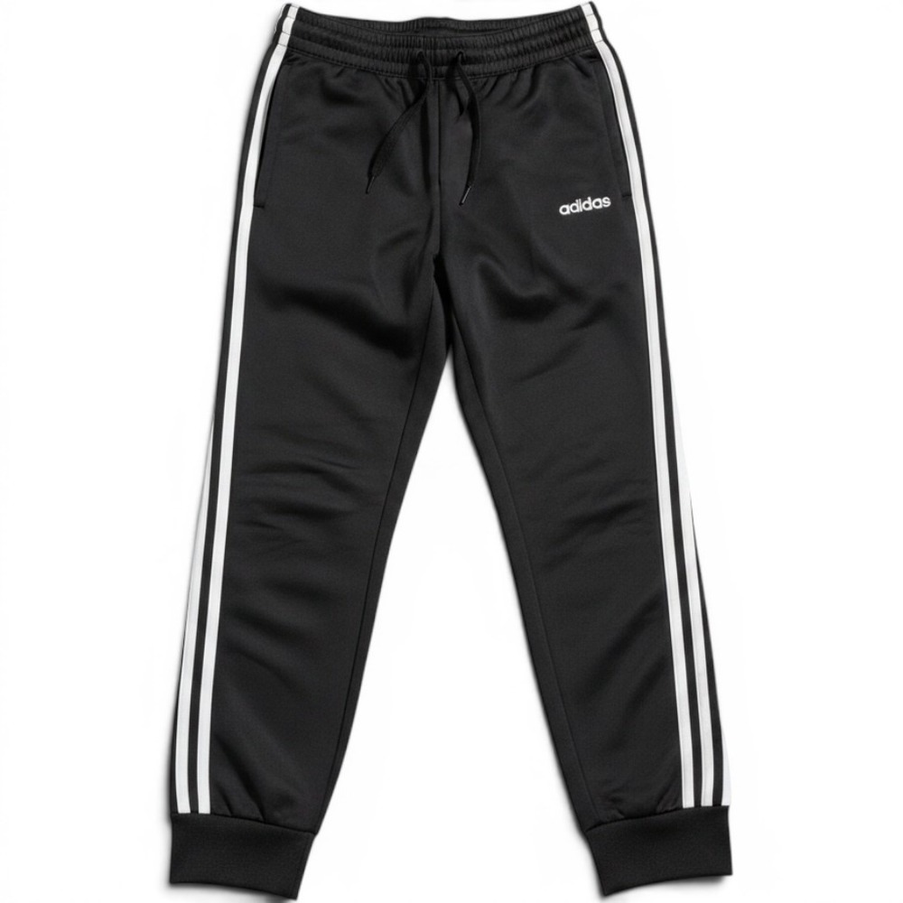 Adidas Mens DP2380 Black White 3 Stripe Track Pants Joggers Size S